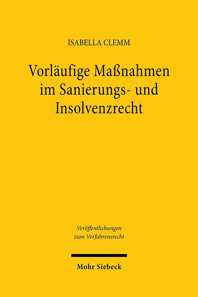 Vorläufige Maßnahmen im Sanierungs- und Insolvenzrecht main product photo