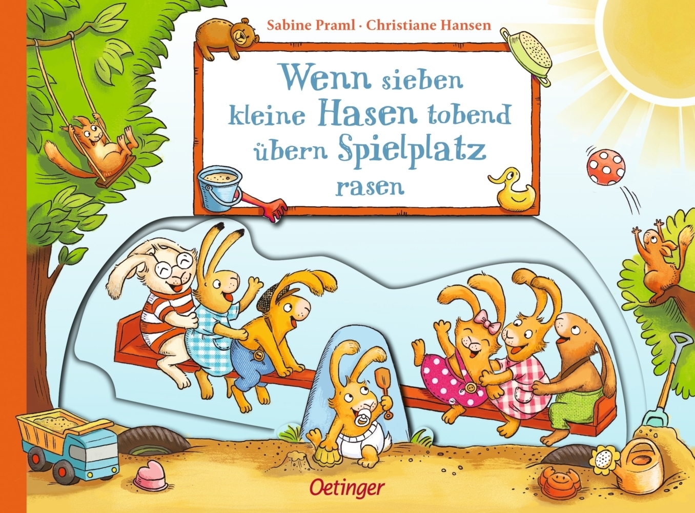 Wenn sieben kleine Hasen tobend übern Spielplatz rasen main product photo