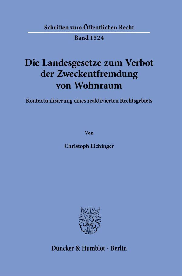 Die Landesgesetze zum Verbot der Zweckentfremdung von Wohnraum. main product photo