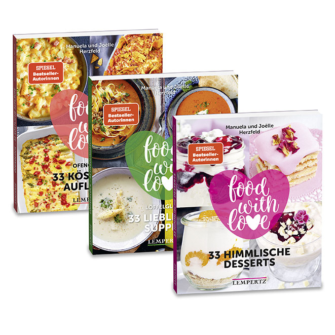 Die 99 besten Herzfeld Rezepte; Bundle; Food with Love; Herzfeld, Manuela / Herzfeld, Joëlle, 3 Teile main product photo