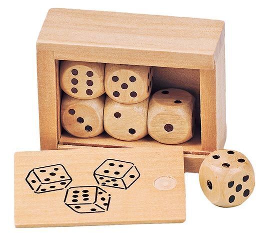 Würfelkasten mit 6 Holzwürfeln main product photo