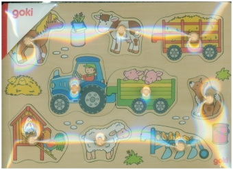 Steckpuzzle Traktor mit Anhängern
