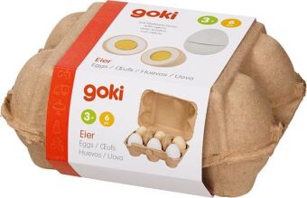 Eier mit Klettverbindung in Eierpappe, 6 Stück