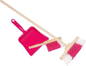 Kinderkehrschaufel, Handfeger und Besen (pink)