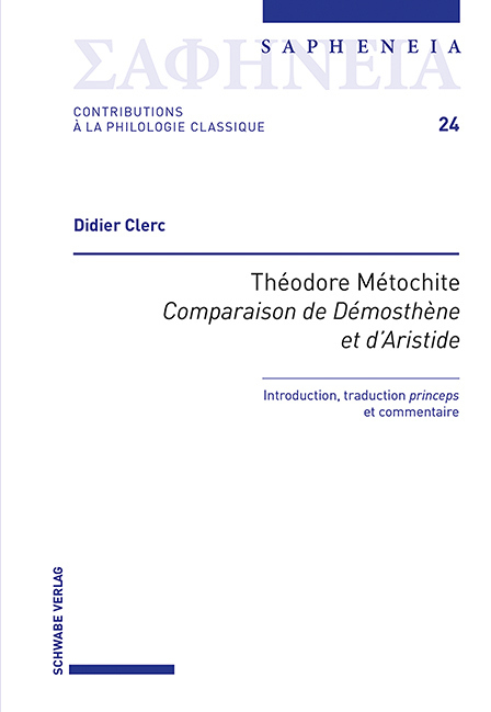 Théodore Métochite, «Comparaison de Démosthène et d'Aristide» main product photo