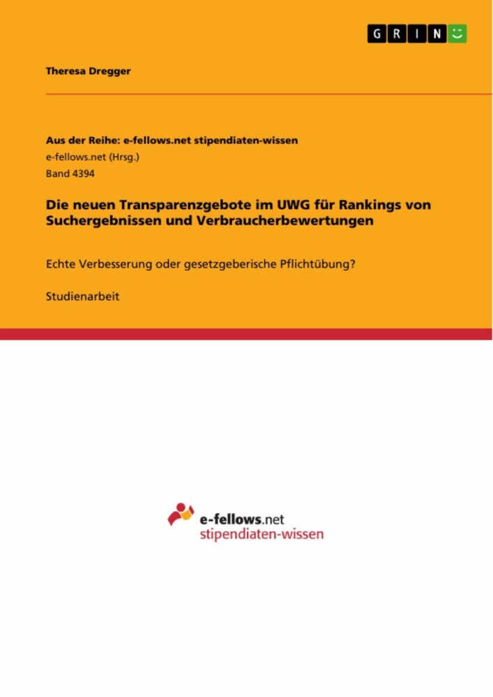 Die neuen Transparenzgebote im UWG für Rankings von Suchergebnissen und Verbraucherbewertungen main product photo