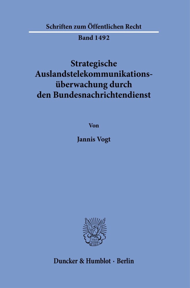 Strategische Auslandstelekommunikationsüberwachung durch den Bundesnachrichtendienst. main product photo