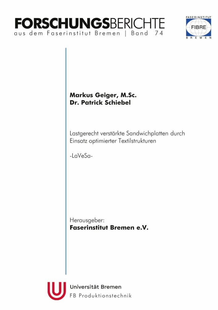 Forschungsberichte aus dem Faserinstitut Bremen | Band 74 main product photo