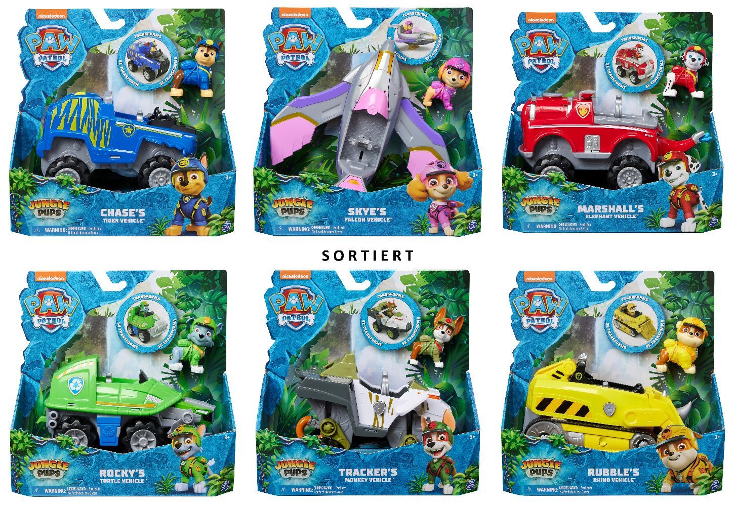 PAW Jungle Pups Vehicles Sortiment Fix6 main product photo