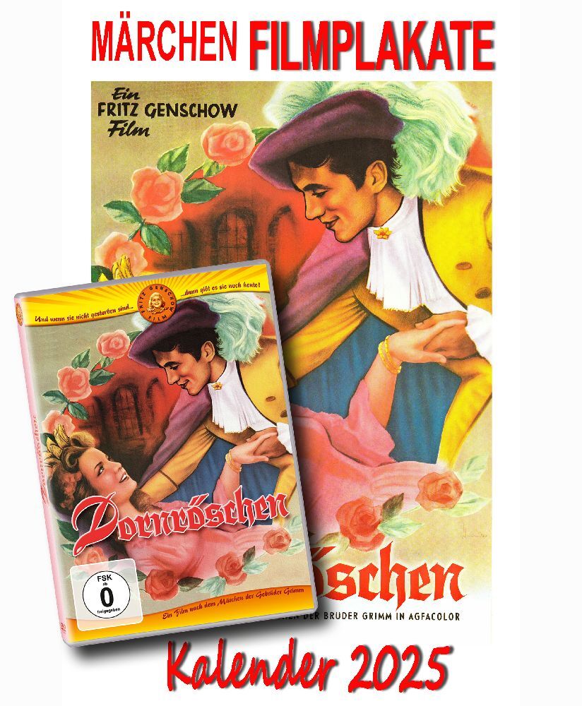 Dornröschen + Märchen Filmplakate Kalender 2025, 1 DVD + Kalender main product photo