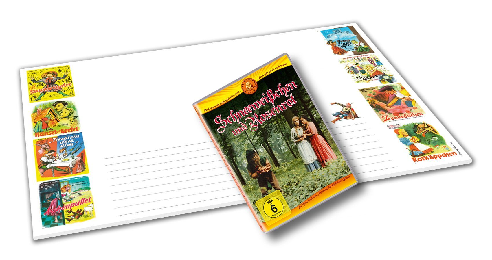 Schneeweißchen und Rosenrot + Schreibtischunterlage Motiv: Märchen, 1 DVD + Schreibunterlage main product photo