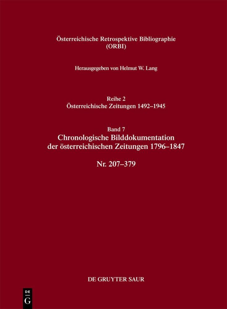 Chronologische Bilddokumentation der österreichischen Zeitungen 1796-1847 main product photo