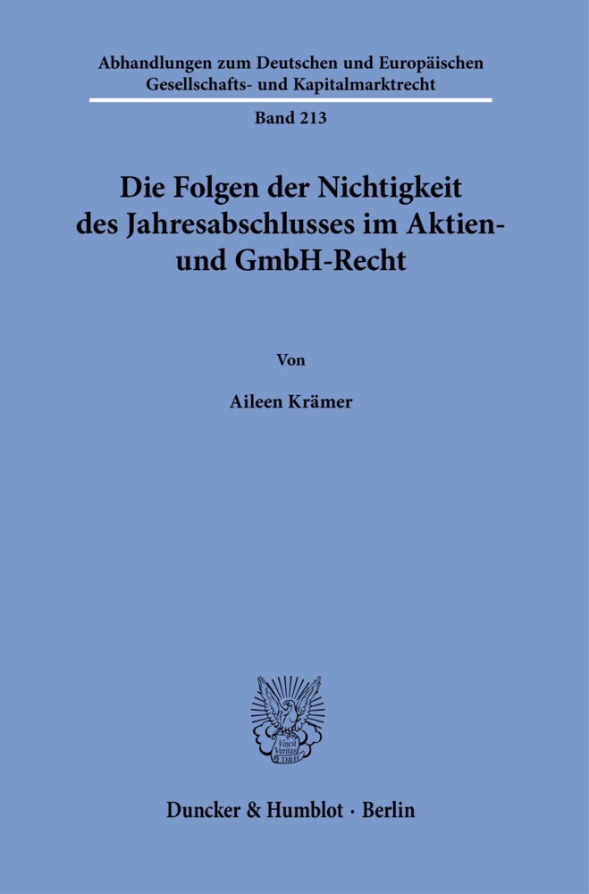 Die Folgen der Nichtigkeit des Jahresabschlusses im Aktien- und GmbH-Recht. main product photo