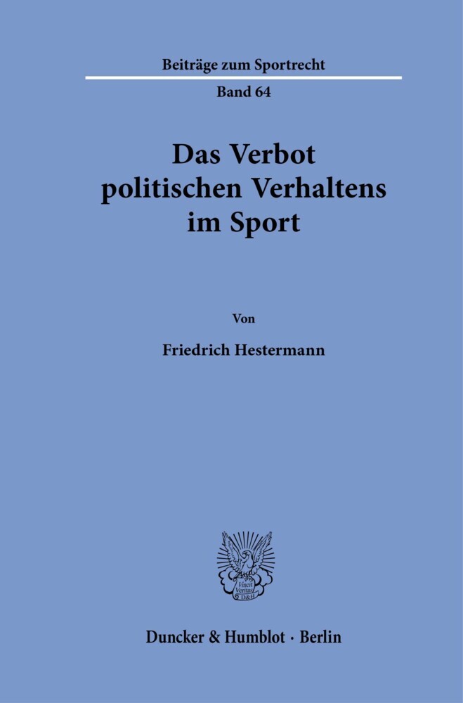 Das Verbot politischen Verhaltens im Sport. main product photo