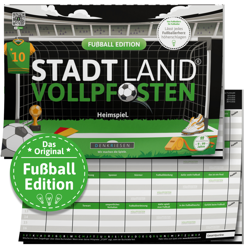 DENKRIESEN - STADT LAND VOLLPFOSTEN® - FUßBALL EDITION - "Heimspiel." - A4 main product photo