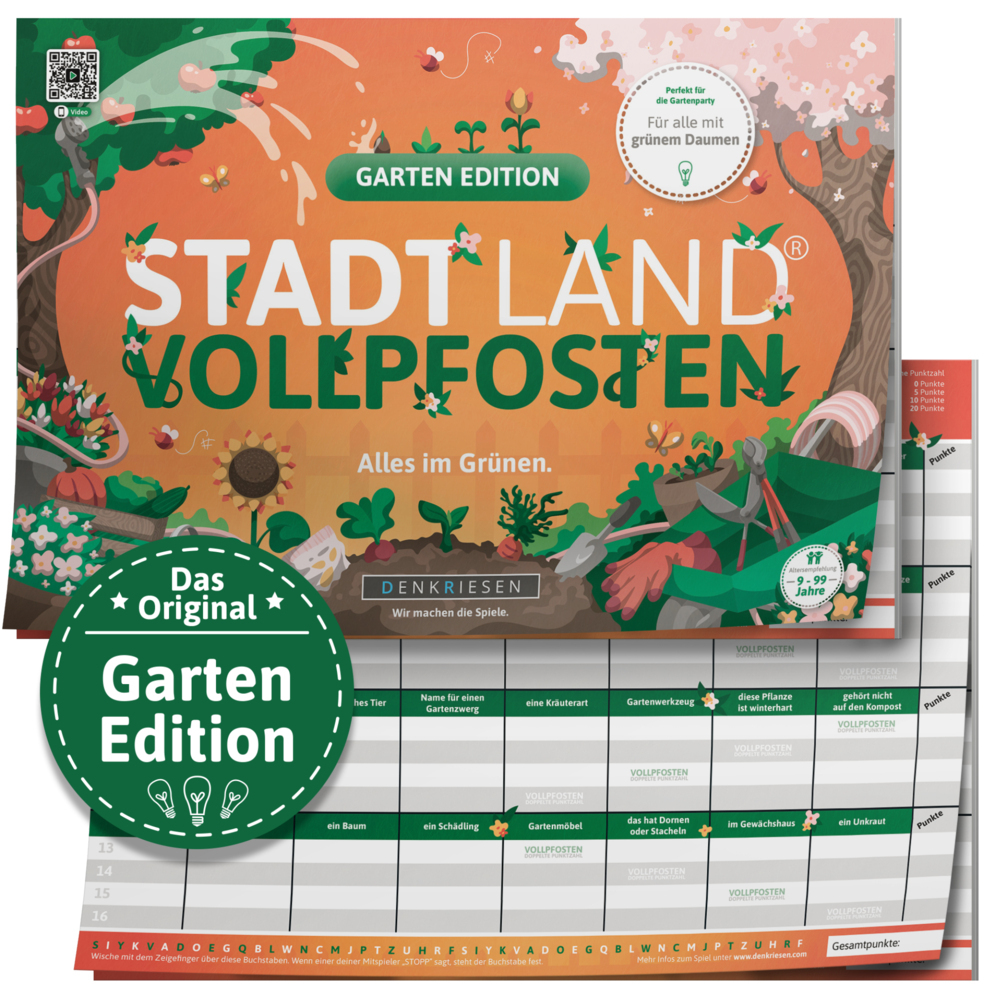 DENKRIESEN - STADT LAND VOLLPFOSTEN® - GARTEN EDITION - "Alles im Grünen." - A4 main product photo