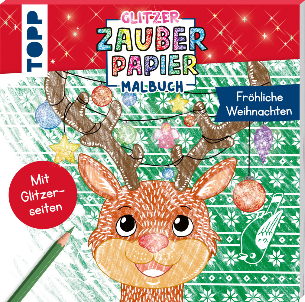 Glitzer Zauberpapier Malbuch Fröhliche Weihnachten main product photo