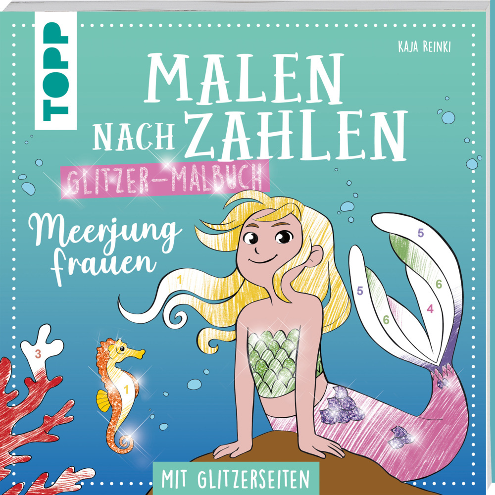 Malen nach Zahlen Glitzer-Malbuch Meerjungfrauen main product photo