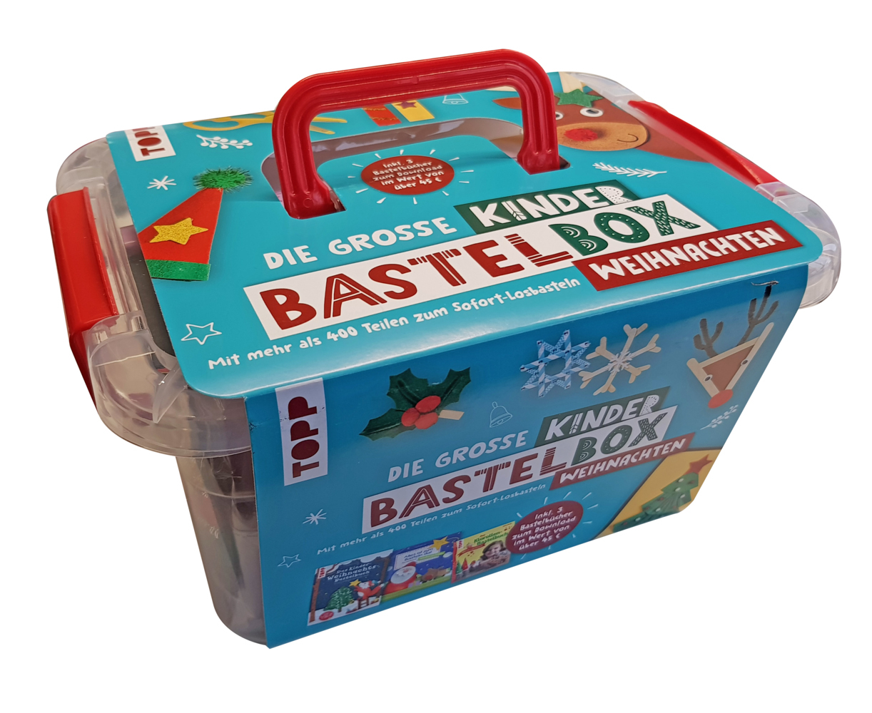 Die große Kinderbastelbox - Weihnachten. Inkl. 3 Bastelbücher zum Downloaden main product photo