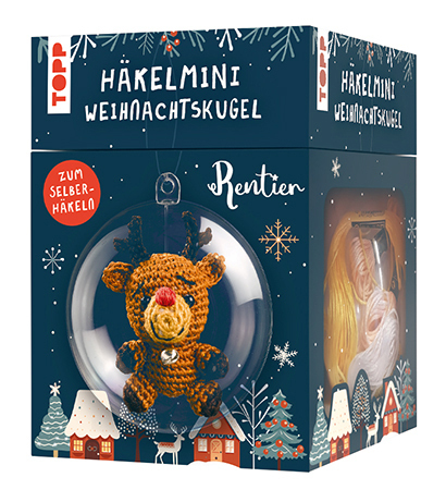 Häkelmini-Weihnachtskugel Häkelset Rentier main product photo
