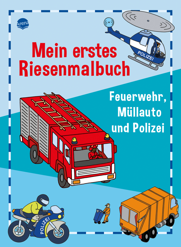 Mein erstes Riesenmalbuch. Feuerwehr, Müllauto und Polizei main product photo