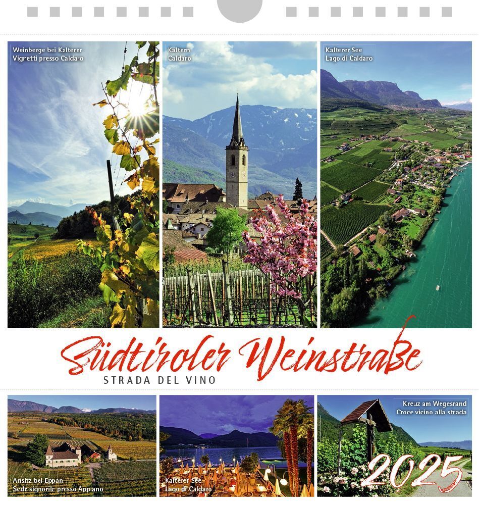 Südtiroler Weinstrasse 2025, Postkartenkalender Querformat main product photo