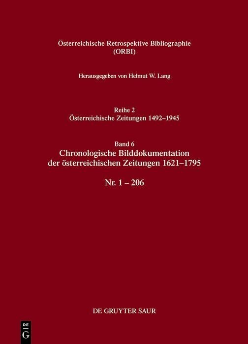 Bibliographie der österreichischen Zeitungen 1621-1945 main product photo
