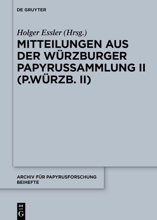 Mitteilungen aus der Würzburger Papyrussammlung II (P.Würzb. II) main product photo