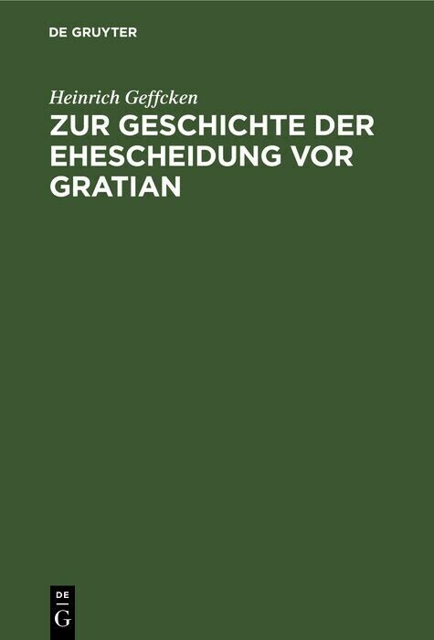 Zur Geschichte der Ehescheidung vor Gratian main product photo