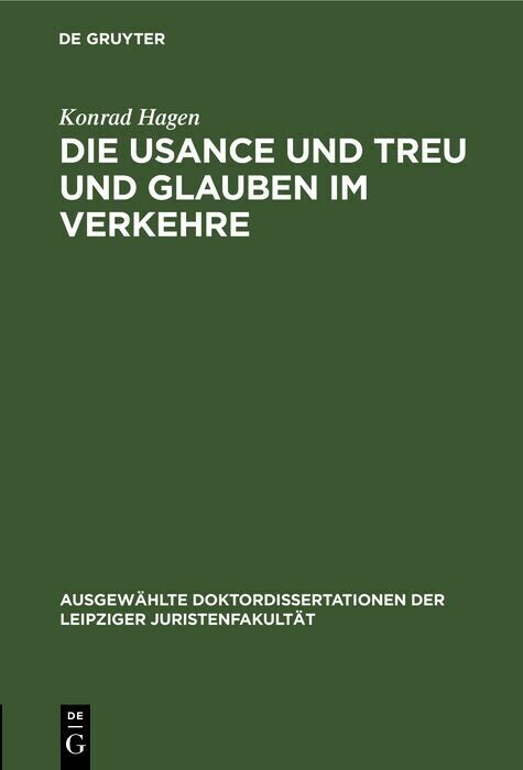 Die Usance und Treu und Glauben im Verkehre main product photo