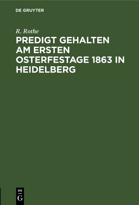 Predigt gehalten am ersten Osterfestage 1863 in Heidelberg main product photo