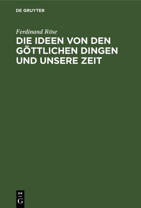 Die Ideen von den göttlichen Dingen und unsere Zeit main product photo