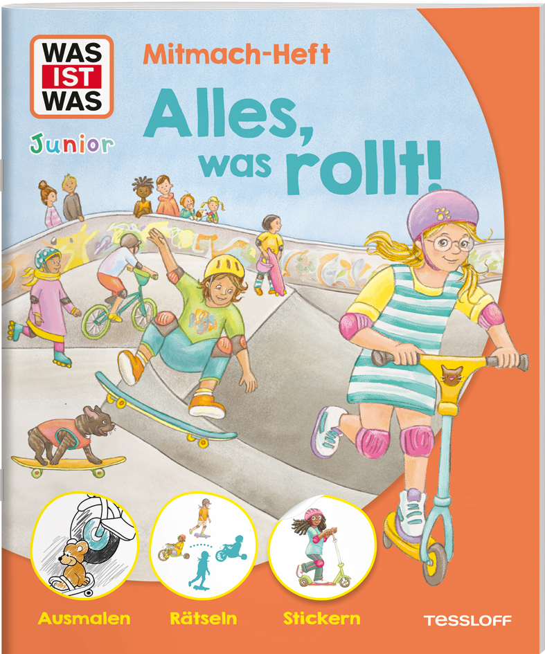 WAS IST WAS Junior Mitmach-Heft Alles, was rollt! main product photo