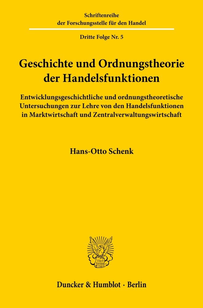 Geschichte und Ordnungstheorie der Handelsfunktionen. main product photo