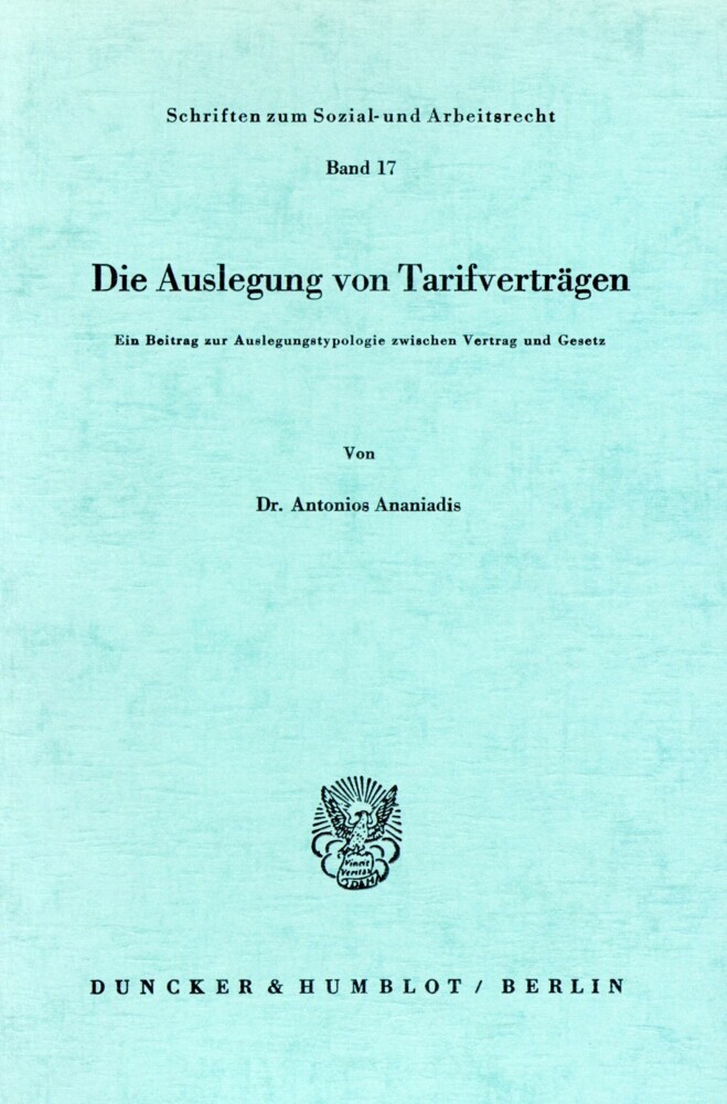 Die Auslegung von Tarifverträgen. main product photo