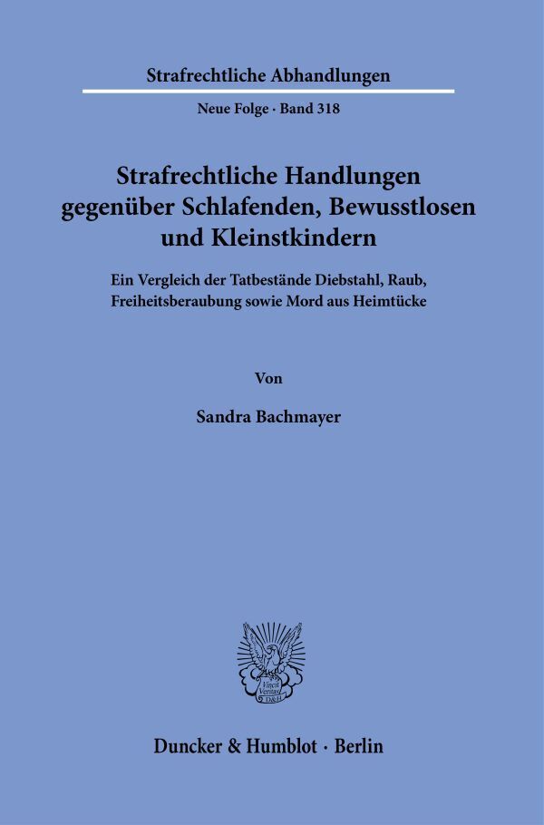 Strafrechtliche Handlungen gegenüber Schlafenden, Bewusstlosen und Kleinstkindern. main product photo
