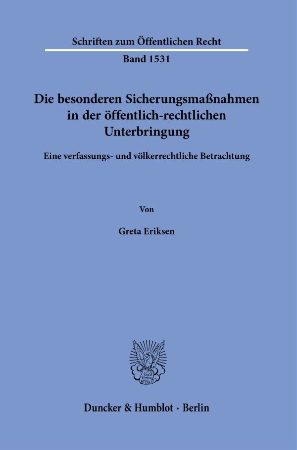 Die besonderen Sicherungsmaßnahmen in der öffentlich-rechtlichen Unterbringung. main product photo