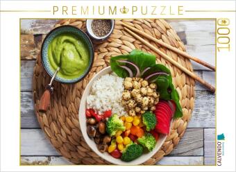 CALVENDO Puzzle Vegane Bowl mit Kichererbsen, Mais, Paprika, A...
