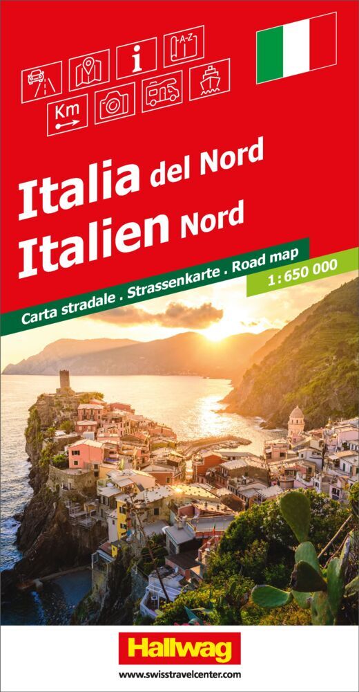 Hallwag Strassenkarte Italien Nord 1:650.000 main product photo