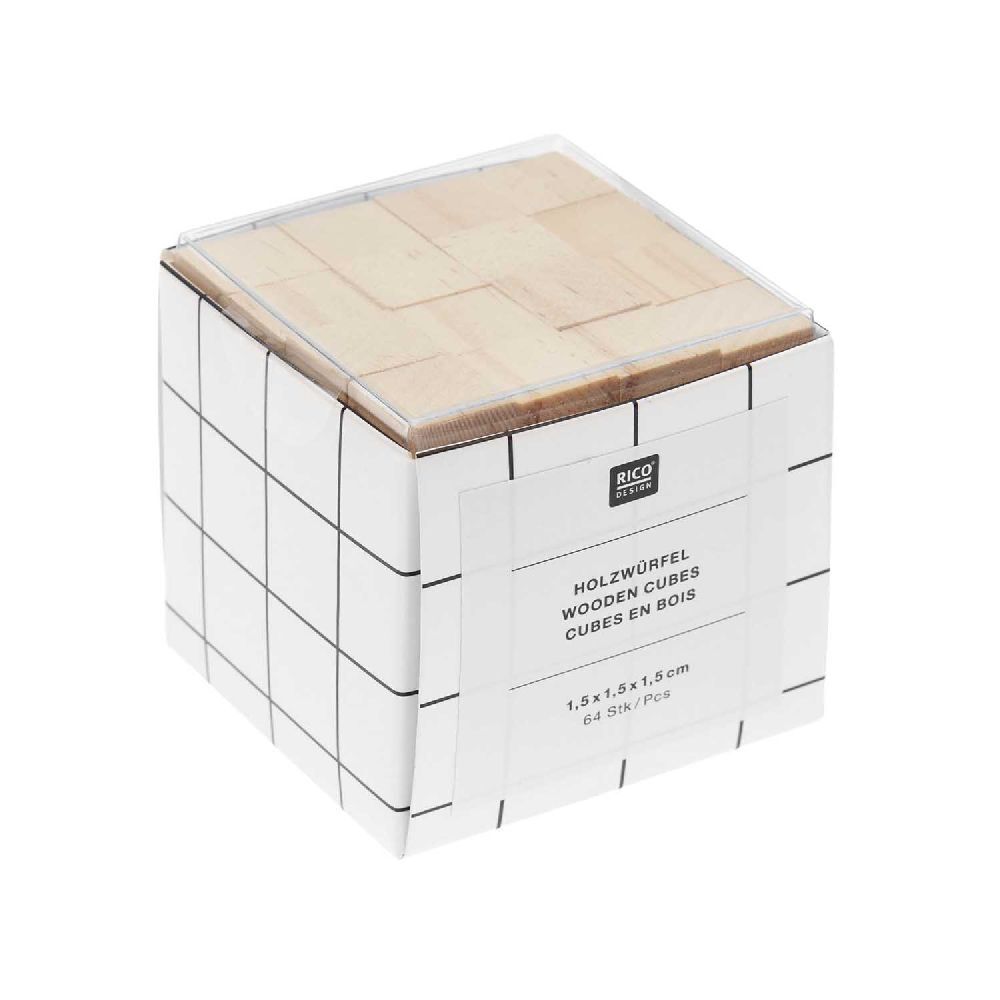 Holzwürfel 1,5 x 1,5 x 1,5 cm, 64 Stk FSC 100% main product photo