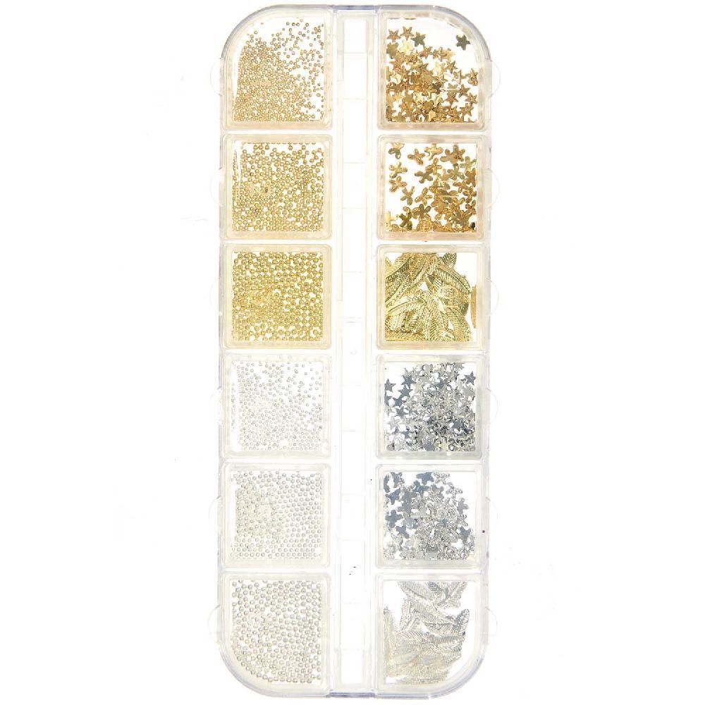 Füllmat. Kügelchen, Sterne, Schleifen, Federn, Gold & Silber, 8g main product photo