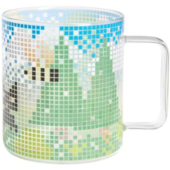 Glas Tasse Landschaft, Ø 8,5cm, H 9,5cm