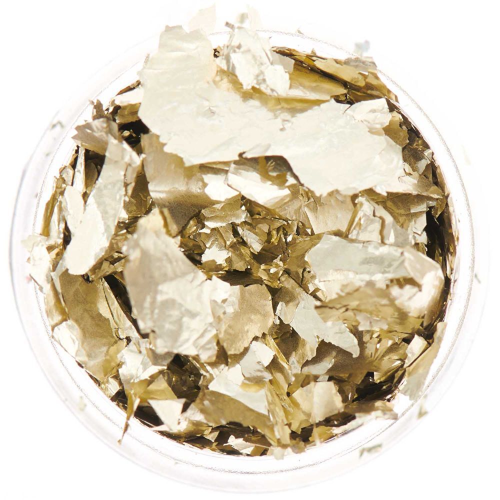 Blattmetall Flocken Gold hell, 0,3g main product photo