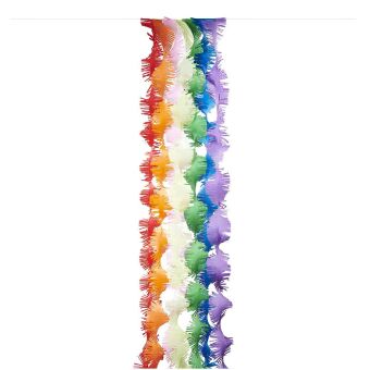 Krepp Girlanden, Regenbogen Klassik Mix, FSC MIX, 7 Stk, 17,5 cm x 3 m, inkl. 2 m Kordel