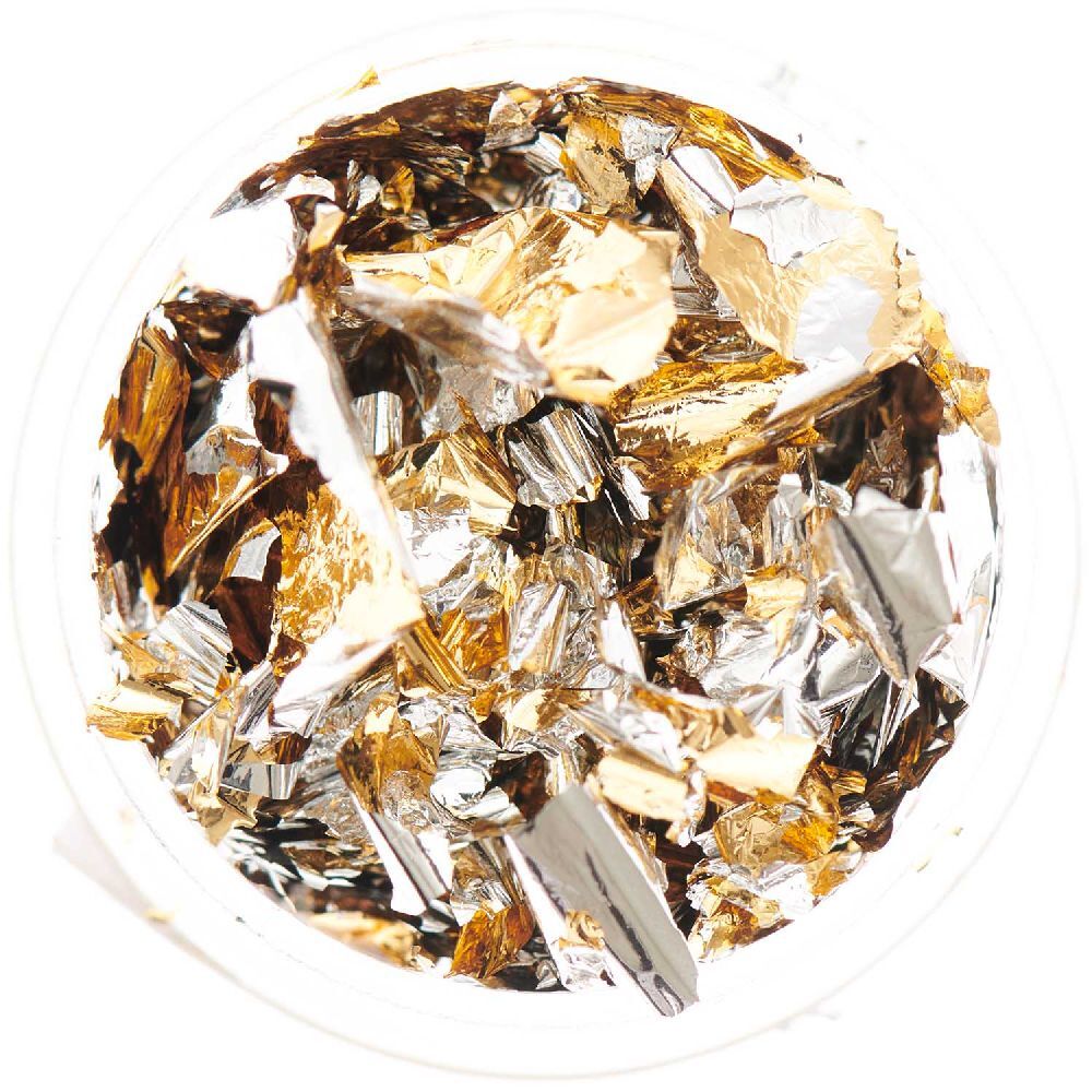 Blattmetall Flocken Gold-Silber, 0,3g main product photo