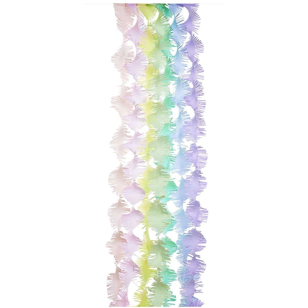 Krepp Girlanden, Regenbogen Pastell Mix, FSC MIX, 7 Stk, 17,5 cm x 3 m, inkl. 2 m Kordel main product photo