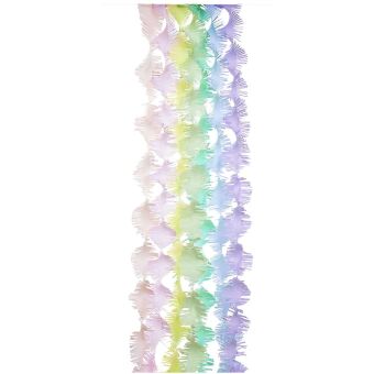 Krepp Girlanden, Regenbogen Pastell Mix, FSC MIX, 7 Stk, 17,5 cm x 3 m, inkl. 2 m Kordel