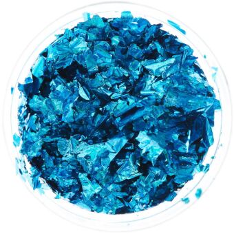 Blattmetall Flocken Holografisch Cyan, 0,3g