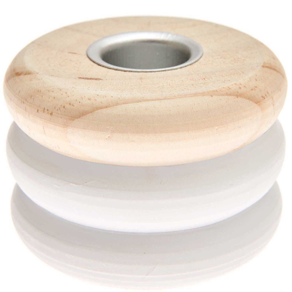 Holz Kerzenhalter Ringe, klein, Weiß, Ø 7,5 cm, H 5,5 cm, für Kerzen Ø 2,4 cm main product photo
