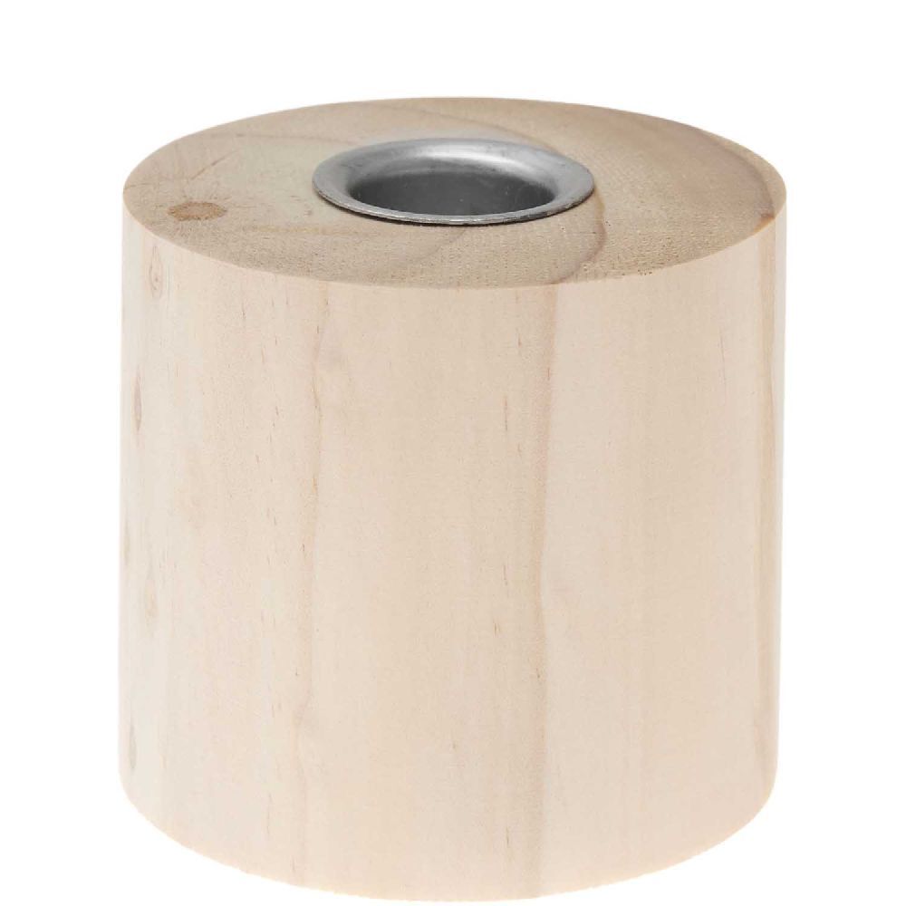Holz Kerzenhalter rund, Ø 7,5 cm, H 7 cm, für Kerzen Ø 2,4 cm main product photo